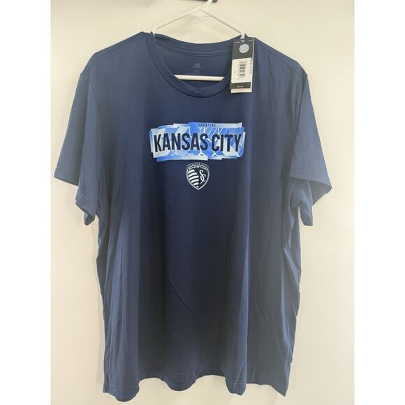 adidas Women's Sporting Kansas City Short Sleeve T-Shirt Navy Size 3XL *READ... - Picture 1 of 16